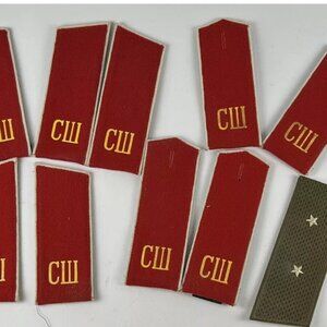 Soviet USSR Army Uniform Shoulder Board Lot Red Green Stars CW Cloth Russian